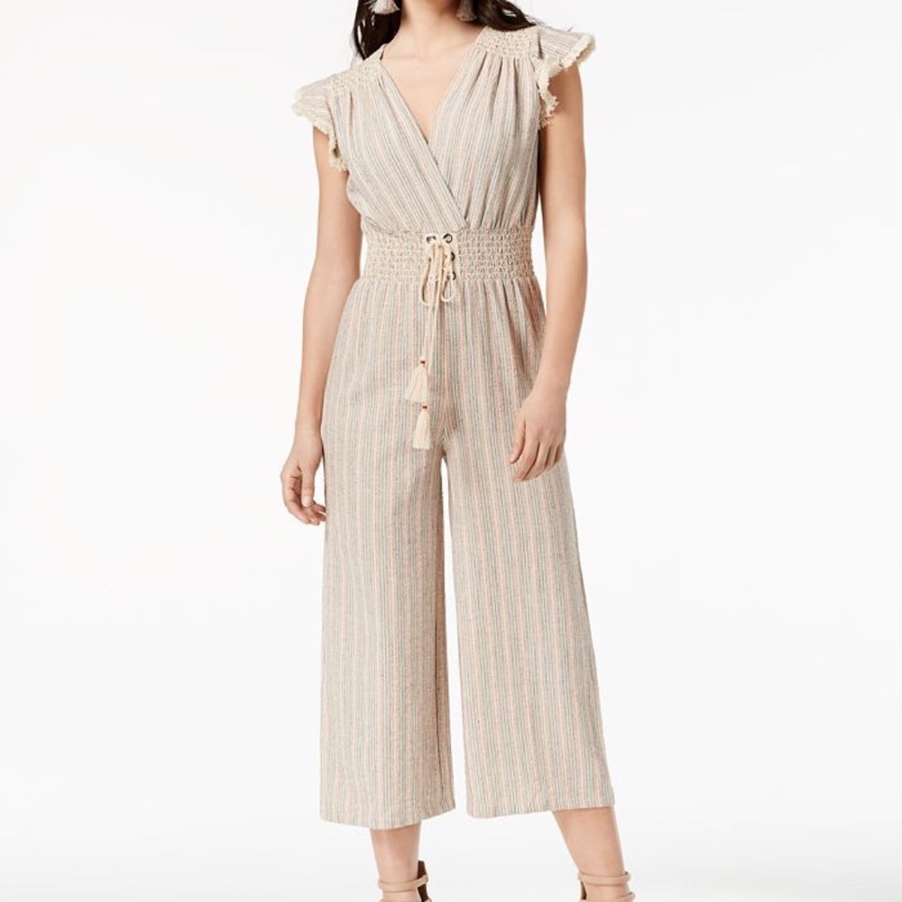 Moon River Cropped Lace Up Jump Suit